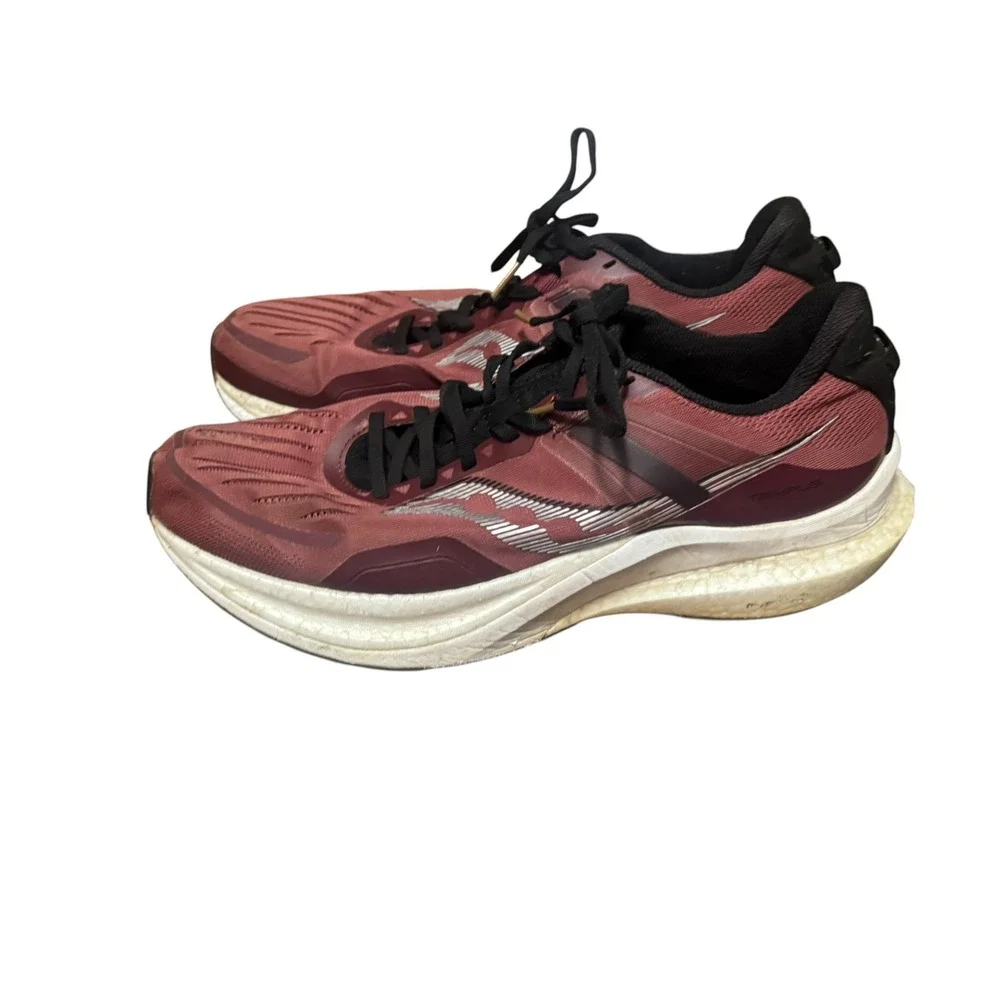 Saucony Tempus Running Shoes Mens Burgundy Good Stability Sneakers